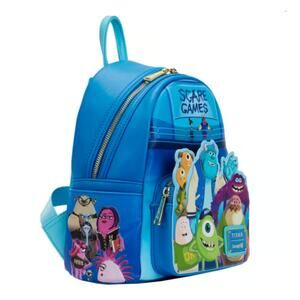 Loungefly Disney Monsters Inc University Blue Mini Leather Backpack NEW IN BAG